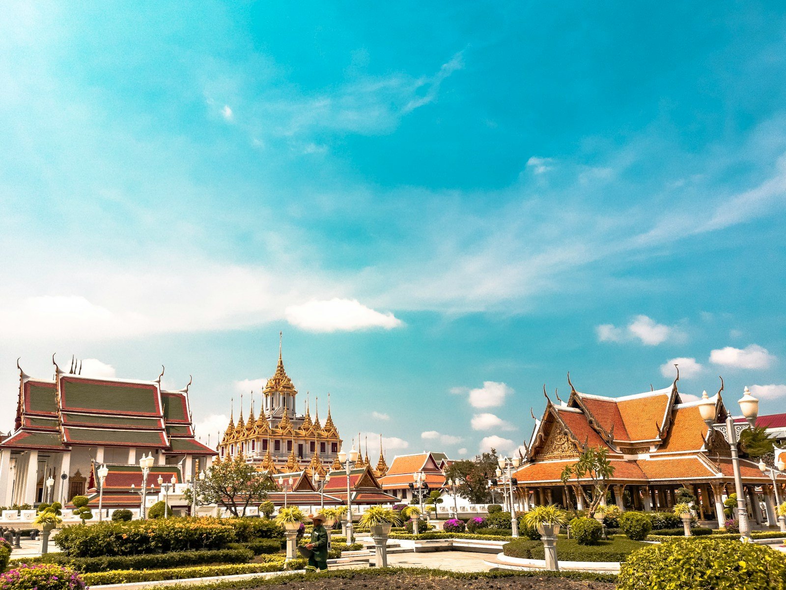 orange temples during daytime